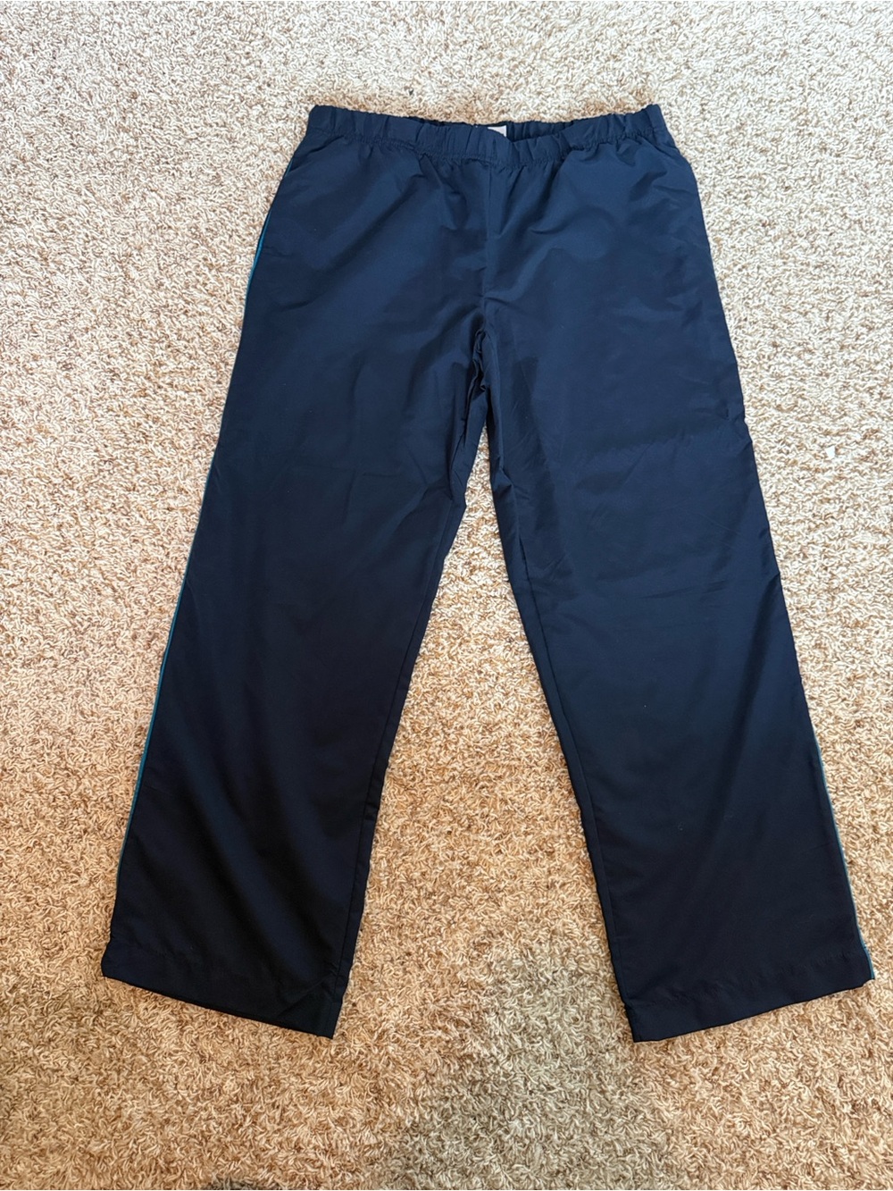 Danskin Now Women’s XL 16-18 Navy Blue Teal Piping Track Athletic Pants